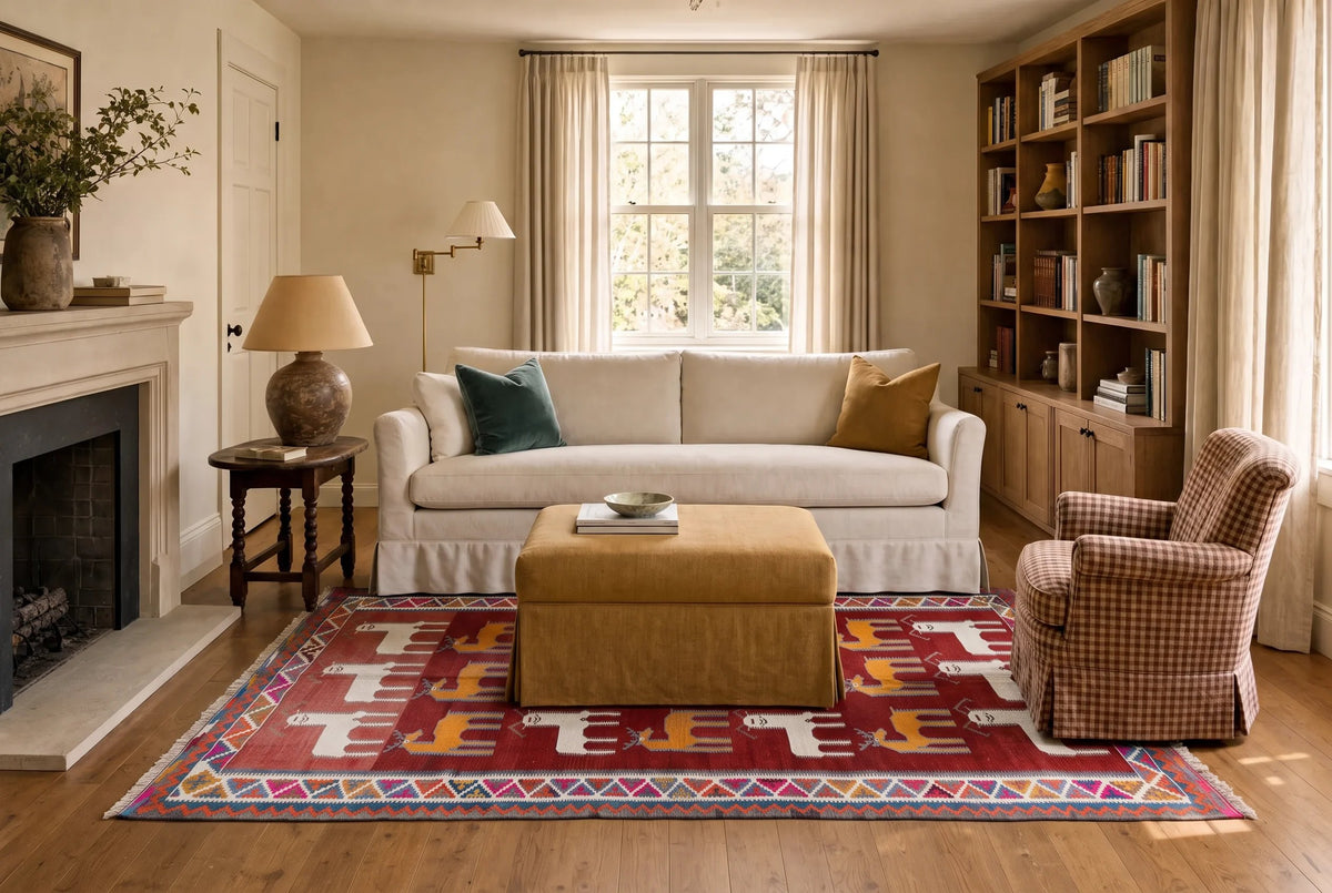Vintage Persian Qashqai Kilim