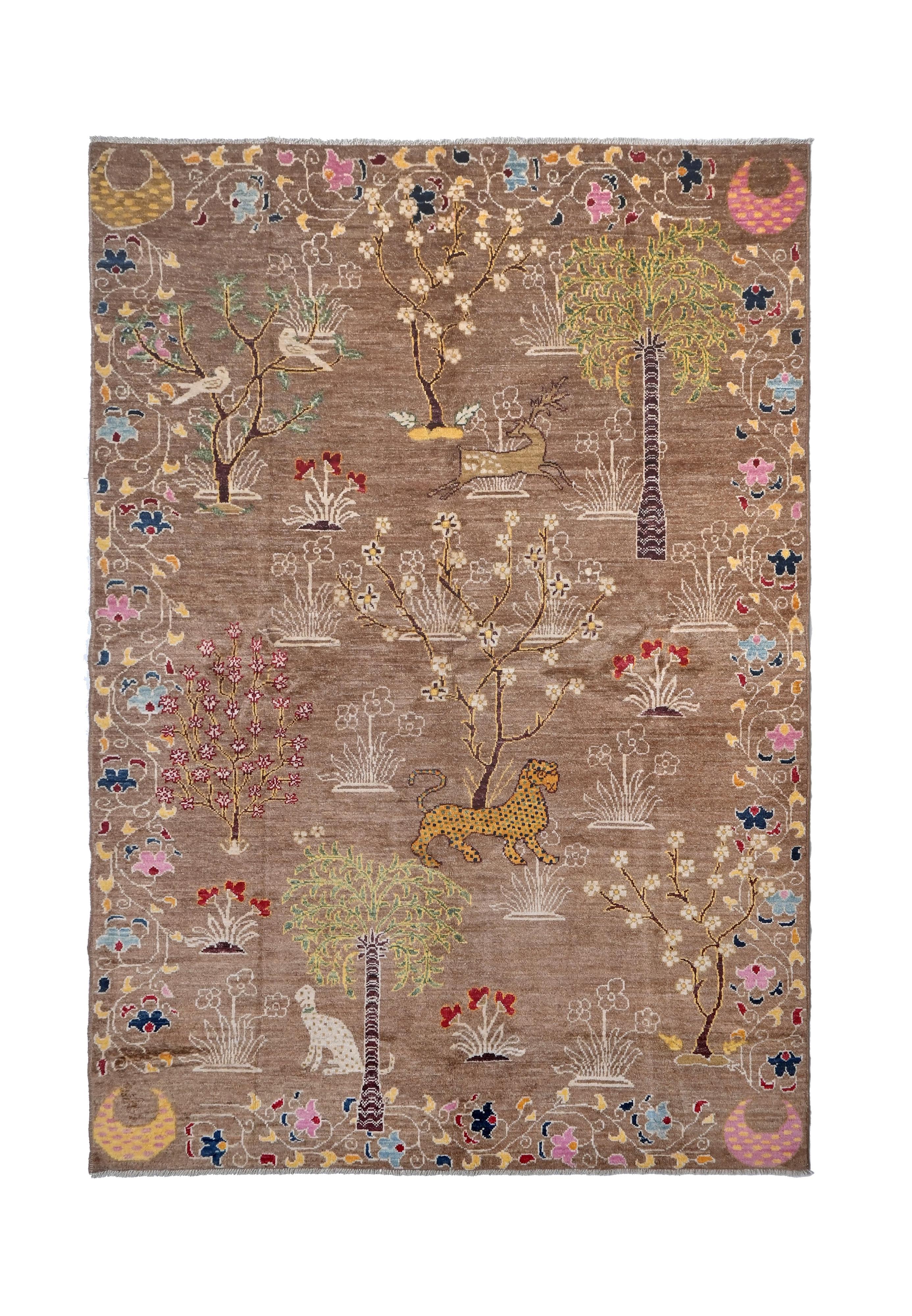 Transitional Kohi Rug - Hunting Scene