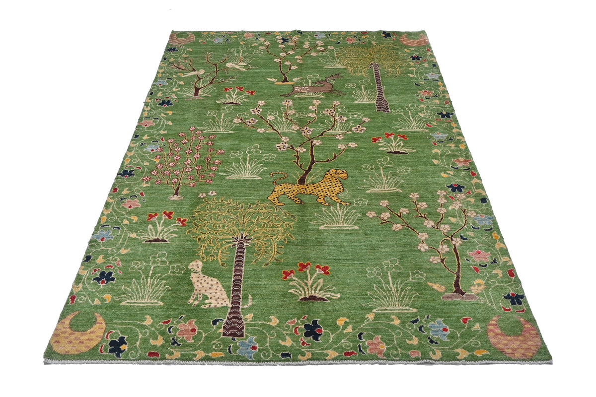 Transitional Kohi Rug - Hunting Scene
