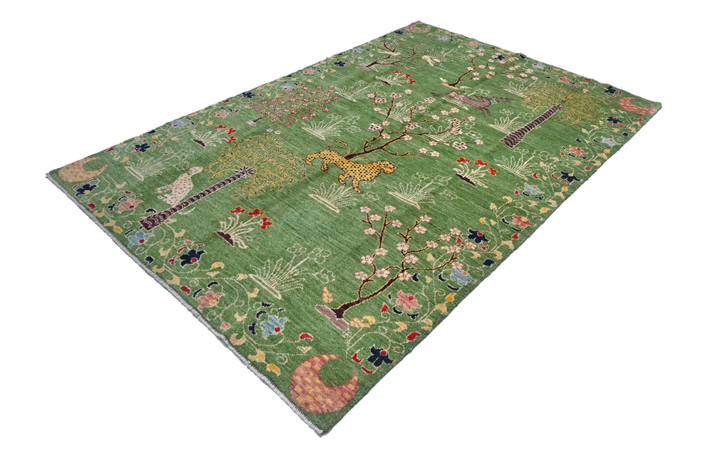 Transitional Kohi Rug - Hunting Scene