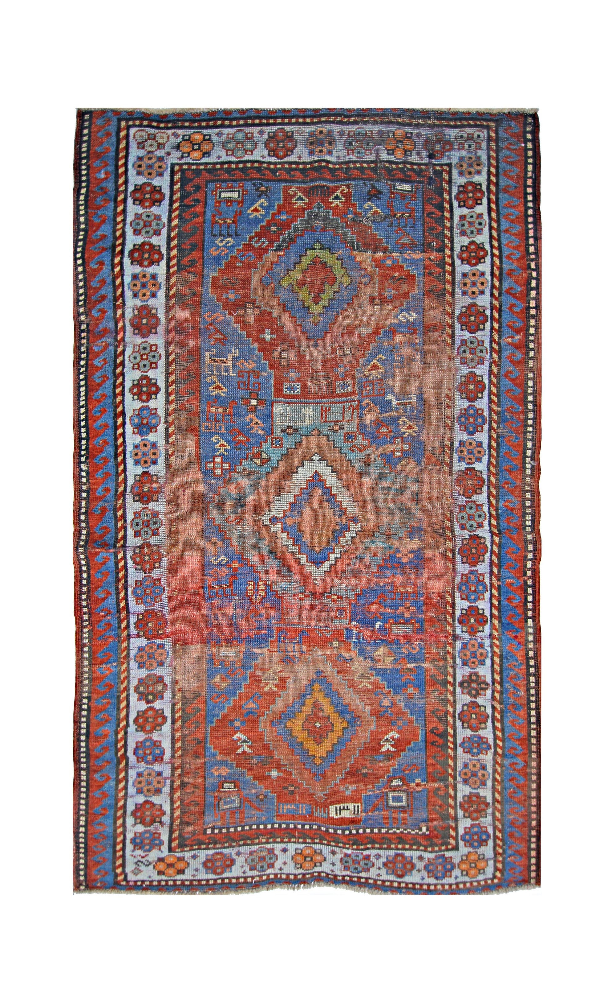 Vintage Caucasian Kazak Rug