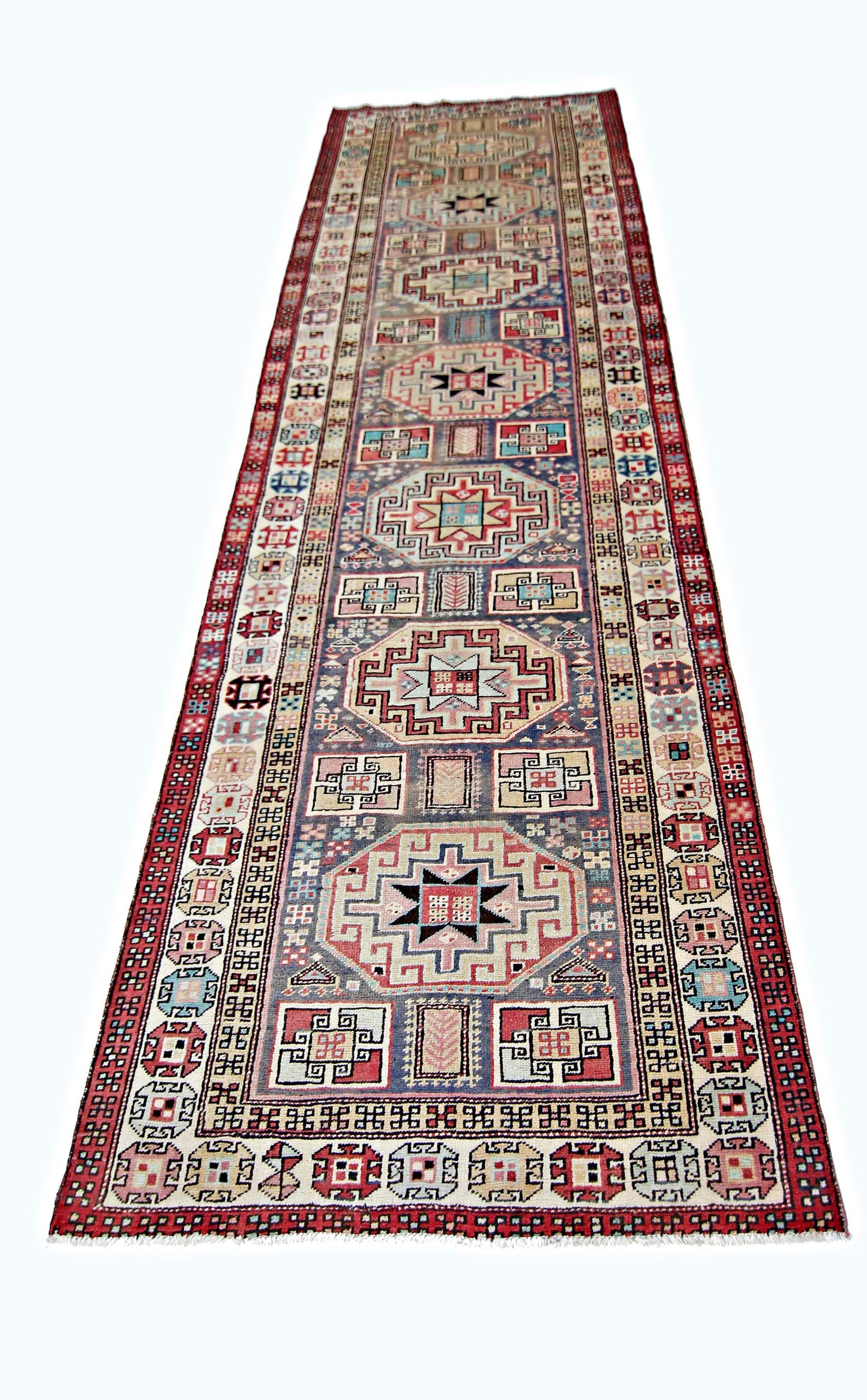 Vintage Caucasian Kazak Runner