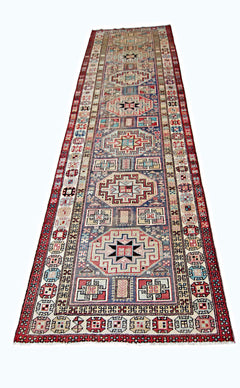 Vintage Caucasian Kazak Runner