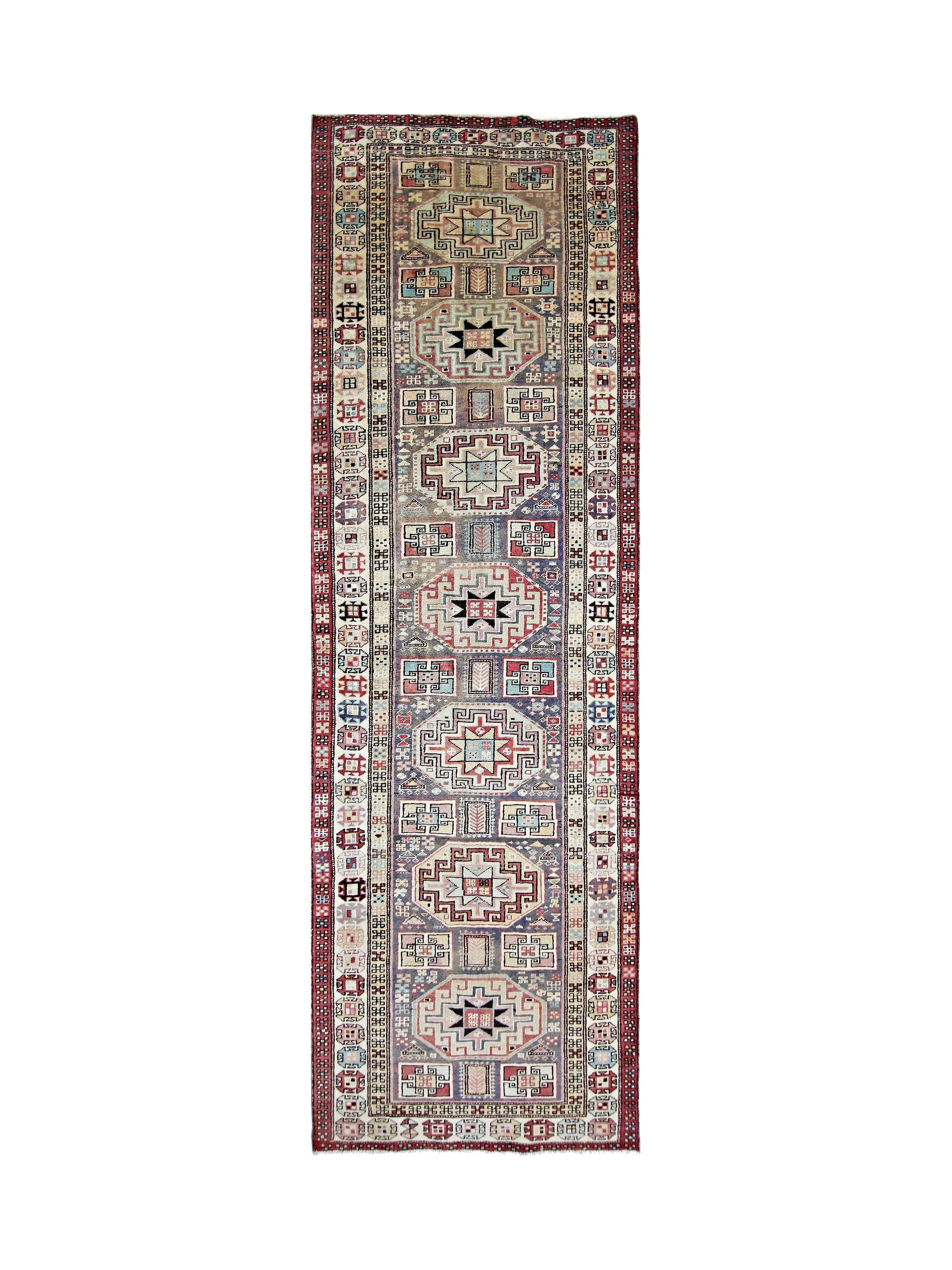 Vintage Caucasian Kazak Runner