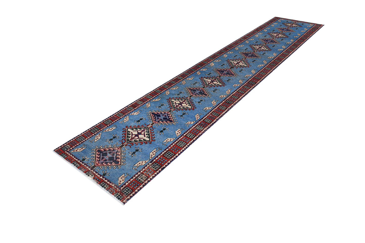 Vintage Caucasian Kazak Runner