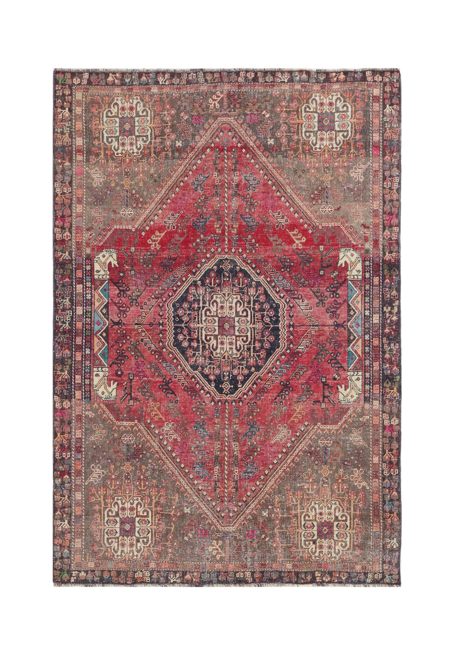 Vintage Persian Shiraz Rug
