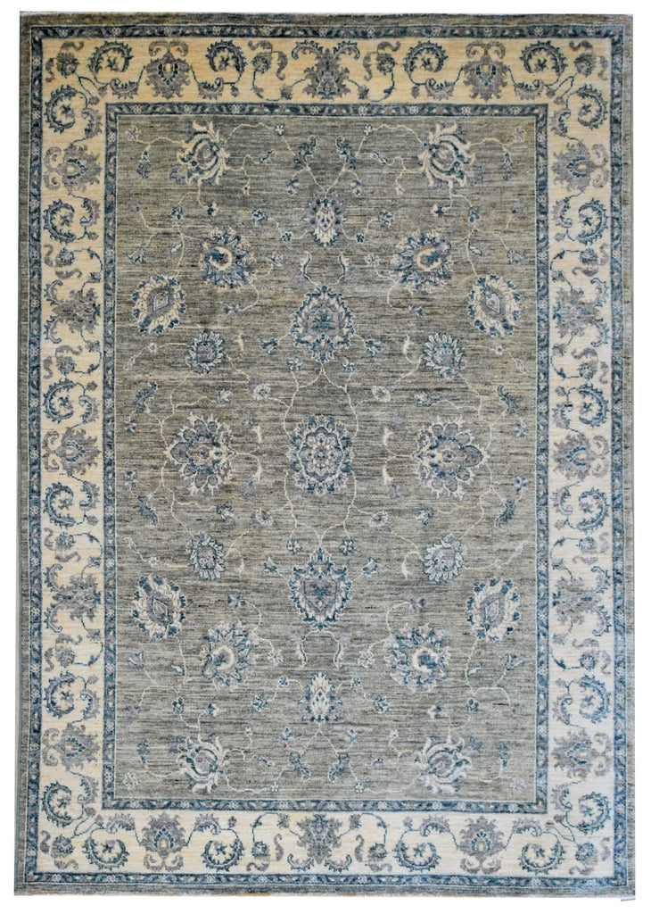 Handmade Afghan Chobi Rug | 213 x 170 cm | 6'9" x 5'5" - Najaf Rugs & Textile