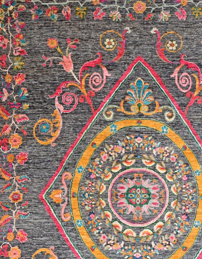 Handmade Afghan Chobi Rug | 283 x 205 cm | 9'2" x 6'7" - Najaf Rugs & Textile