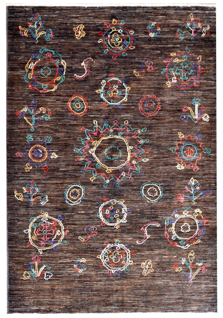 Handmade Afghan Gabbeh Rug | 182 x 124 cm | 5'9" x 4' - Najaf Rugs & Textile