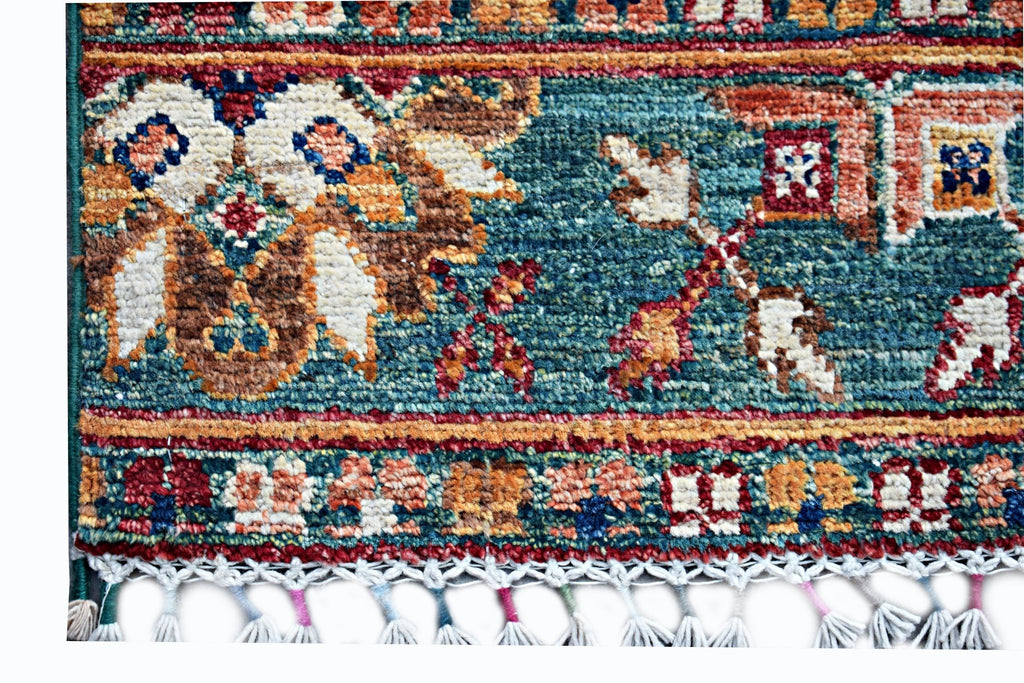 Handmade Mini Afghan Chobi Rug | 101 x 59 cm | 3'4" x 1'11" - Najaf Rugs & Textile
