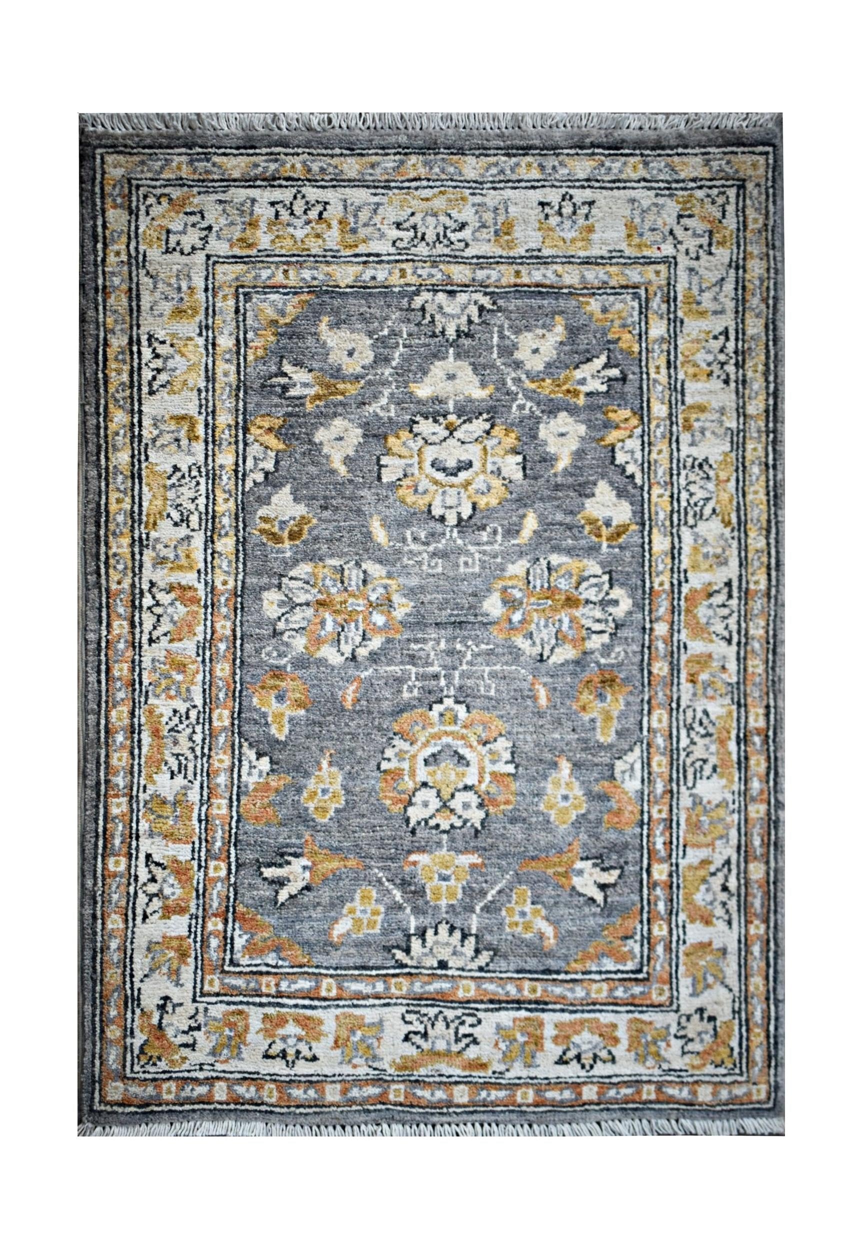 Handmade Mini Afghan Chobi Rug | 84 x 65 cm | 2'9" x 2'2" - Najaf Rugs & Textile