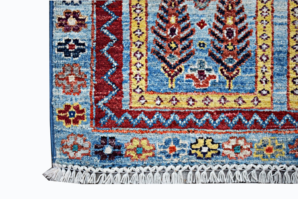 Handmade Mini Afghan Chobi Rug | 85 x 63 cm | 2'10" x 2'1" - Najaf Rugs & Textile