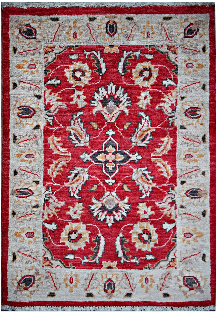 Handmade Mini Afghan Chobi Rug | 86 x 58 cm | 2'10" x 1'11" - Najaf Rugs & Textile