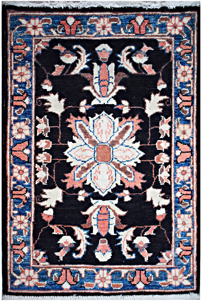 Handmade Mini Afghan Chobi Rug | 87 x 60 cm | 2'10" x 2' - Najaf Rugs & Textile