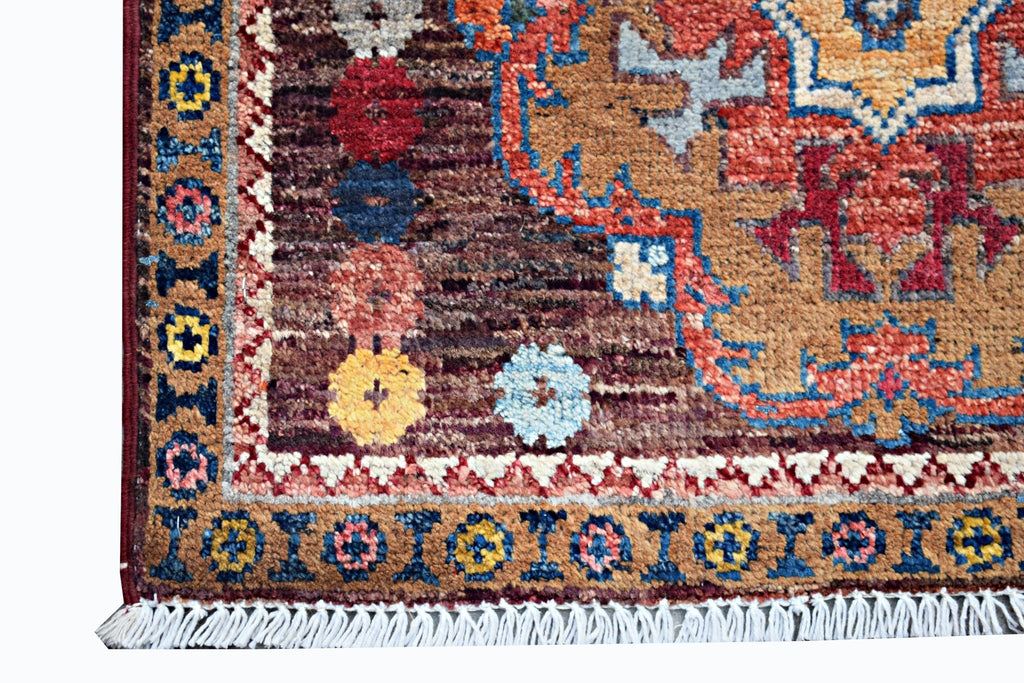 Handmade Mini Afghan Chobi Rug | 88 x 61 cm | 2'11" x 2' - Najaf Rugs & Textile