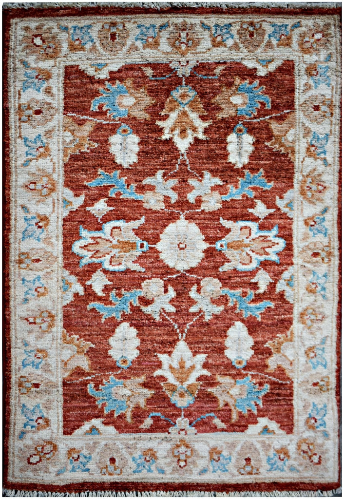 Handmade Mini Afghan Chobi Rug | 89 x 59 cm | 2'11" x 1'11" - Najaf Rugs & Textile