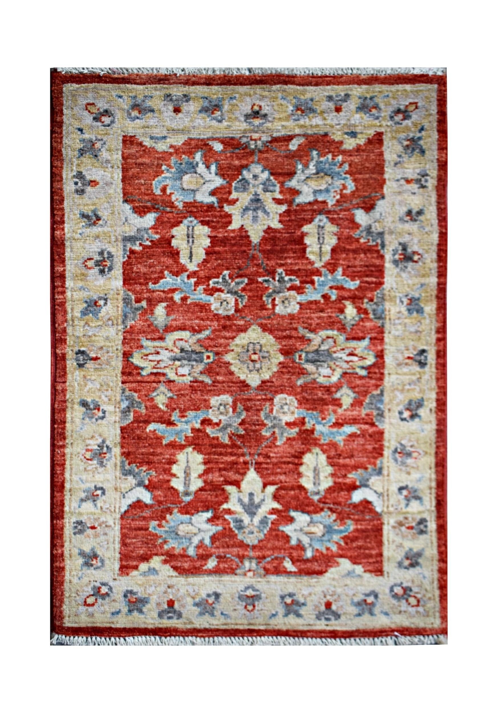 Handmade Mini Afghan Chobi Rug | 90 x 61 cm | 3' x 2' - Najaf Rugs & Textile