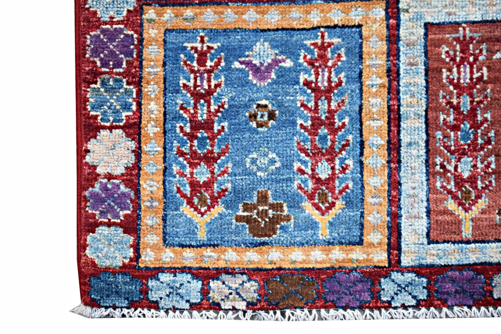 Handmade Mini Afghan Chobi Rug | 91 x 58 cm | 3' x 1'11" - Najaf Rugs & Textile