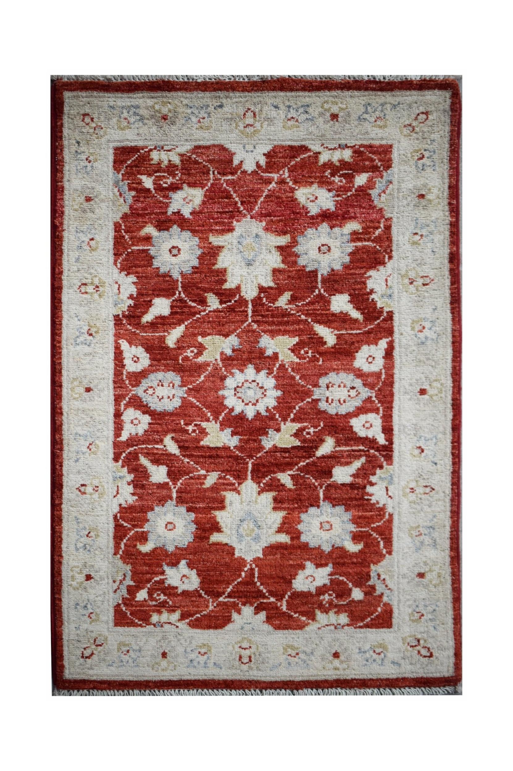 Handmade Mini Afghan Chobi Rug | 92 x 60 cm | 3' x 2' - Najaf Rugs & Textile