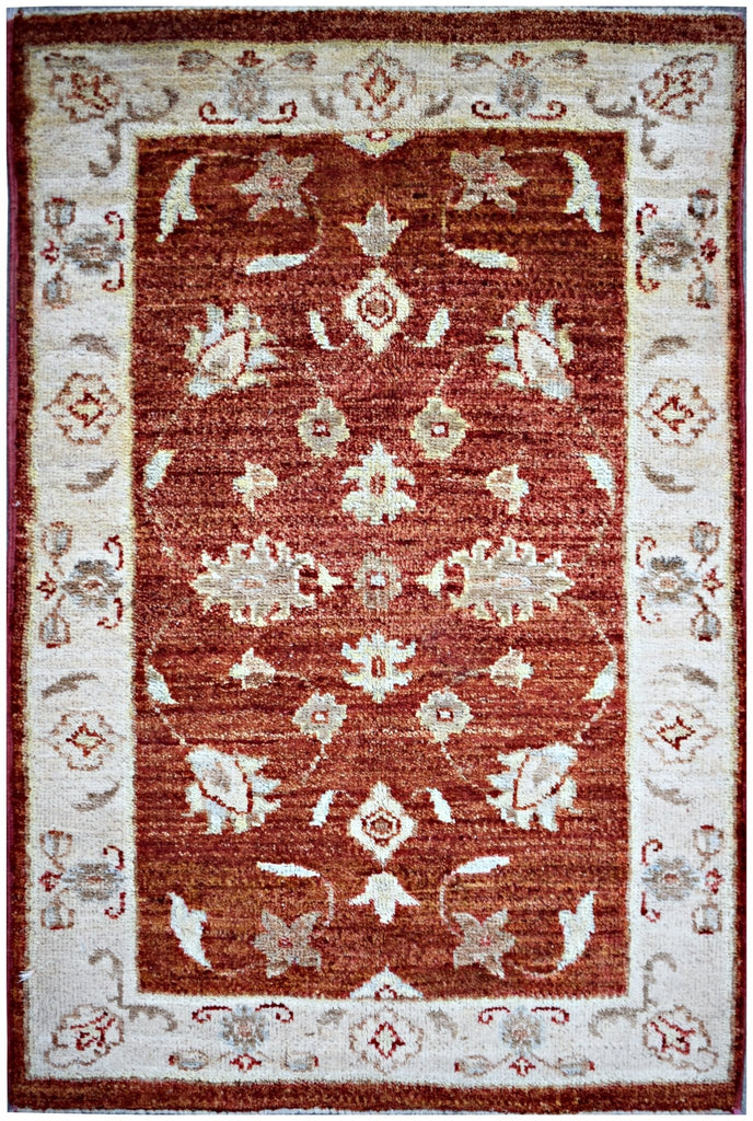 Handmade Mini Afghan Chobi Rug | 94 x 63 cm | 3'2" x 2'1" - Najaf Rugs & Textile