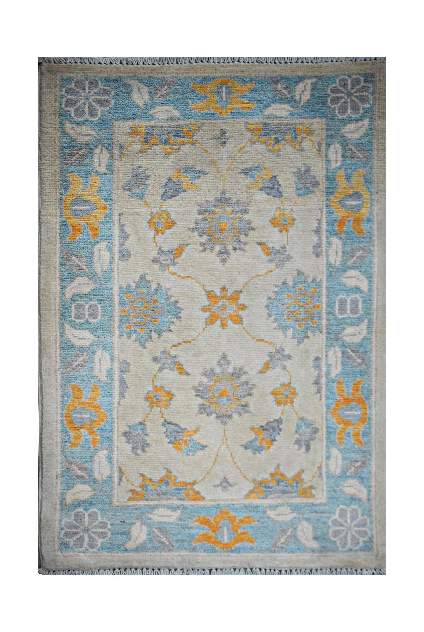 Handmade Mini Afghan Chobi Rug | 94 x 65 cm | 3'2" x 2'2" - Najaf Rugs & Textile