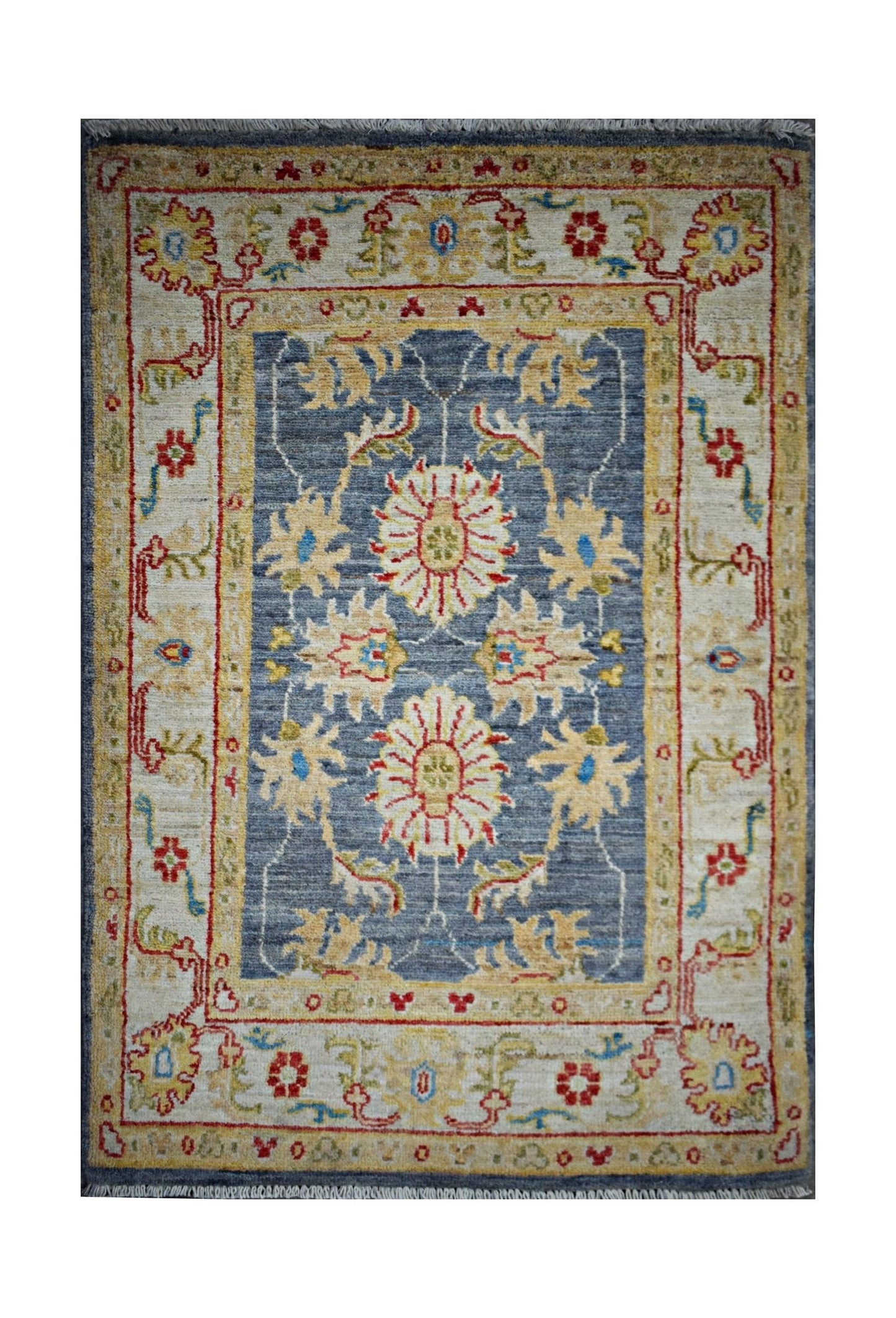 Handmade Mini Afghan Chobi Rug | 96 x 62 cm | 3'2" x 2' - Najaf Rugs & Textile