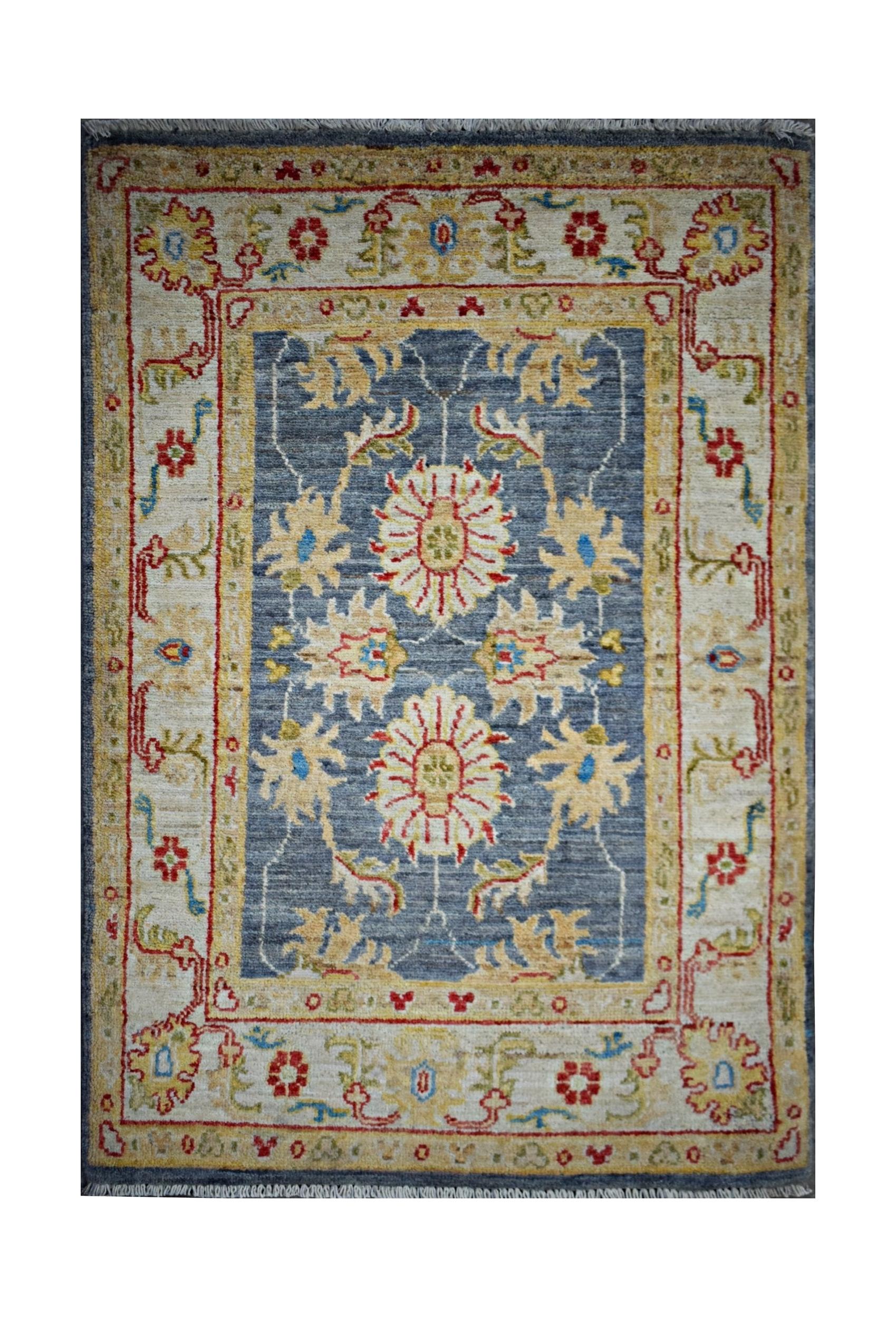 Handmade Mini Afghan Chobi Rug | 96 x 62 cm | 3'2" x 2' - Najaf Rugs & Textile