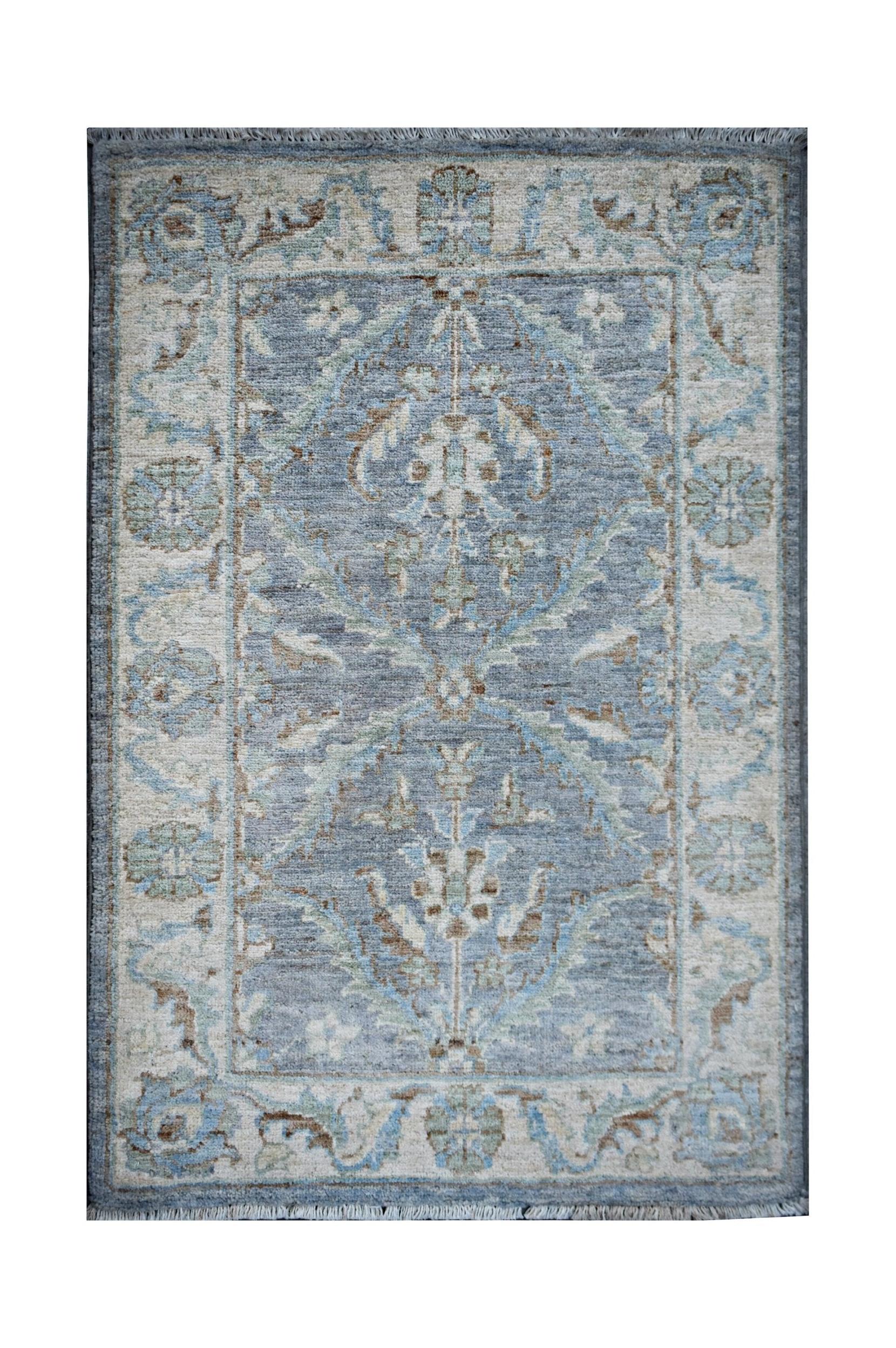 Handmade Mini Afghan Chobi Rug | 96 x 67 cm | 3'2" x 2'2" - Najaf Rugs & Textile