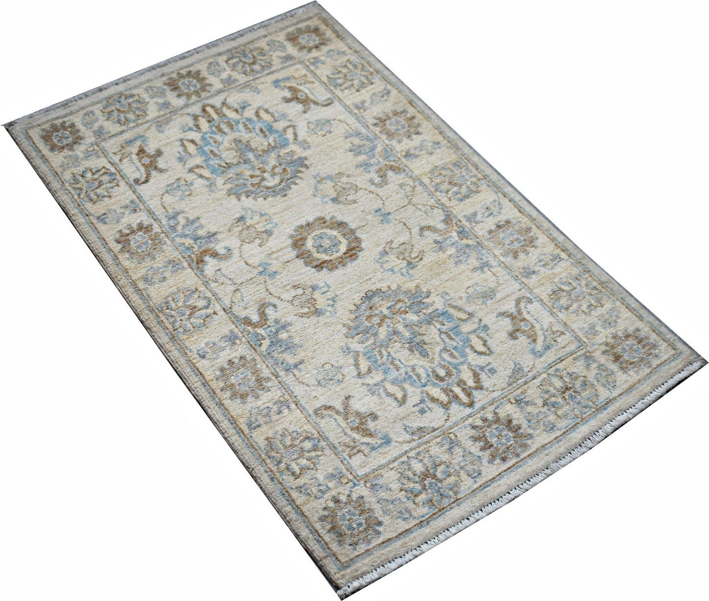 Handmade Mini Afghan Chobi Rug | 98 x 63 cm | 3'3" x 2'1" - Najaf Rugs & Textile