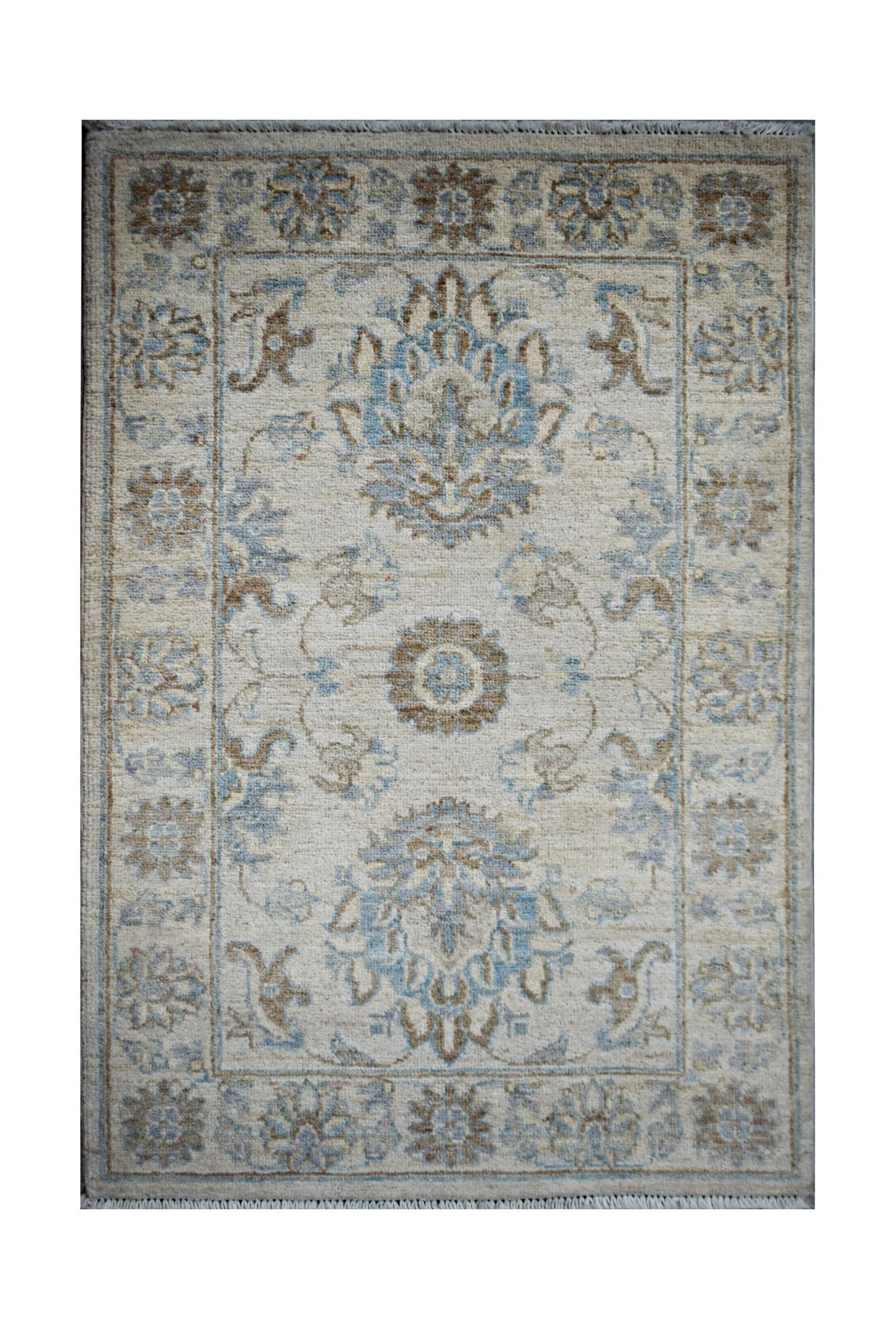 Handmade Mini Afghan Chobi Rug | 98 x 63 cm | 3'3" x 2'1" - Najaf Rugs & Textile