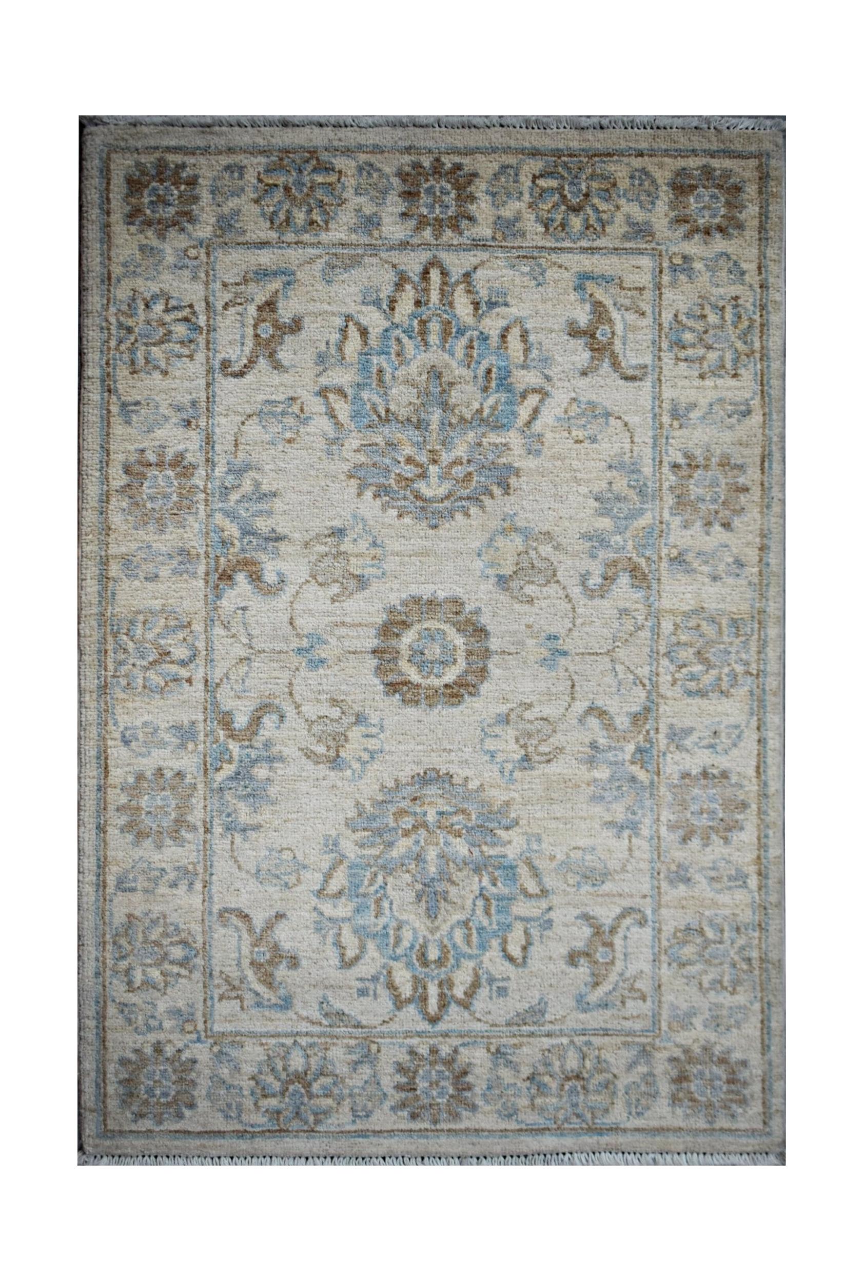 Handmade Mini Afghan Chobi Rug | 98 x 63 cm | 3'3" x 2'1" - Najaf Rugs & Textile