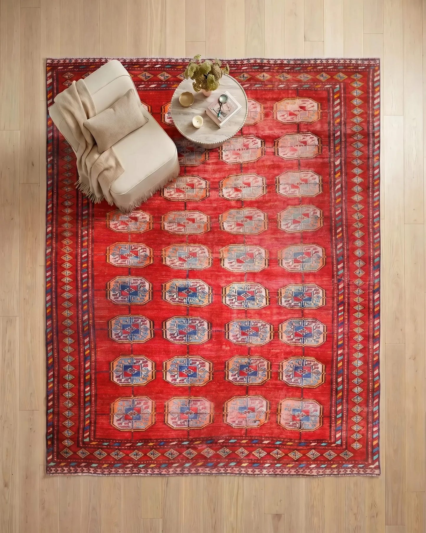 Vintage Turkmen Ersari Rug