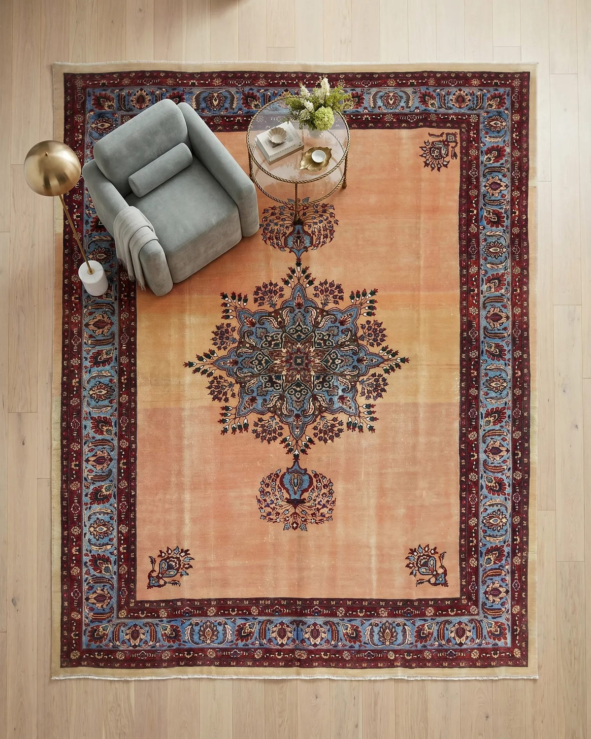 Vintage Persian Mashad Rug