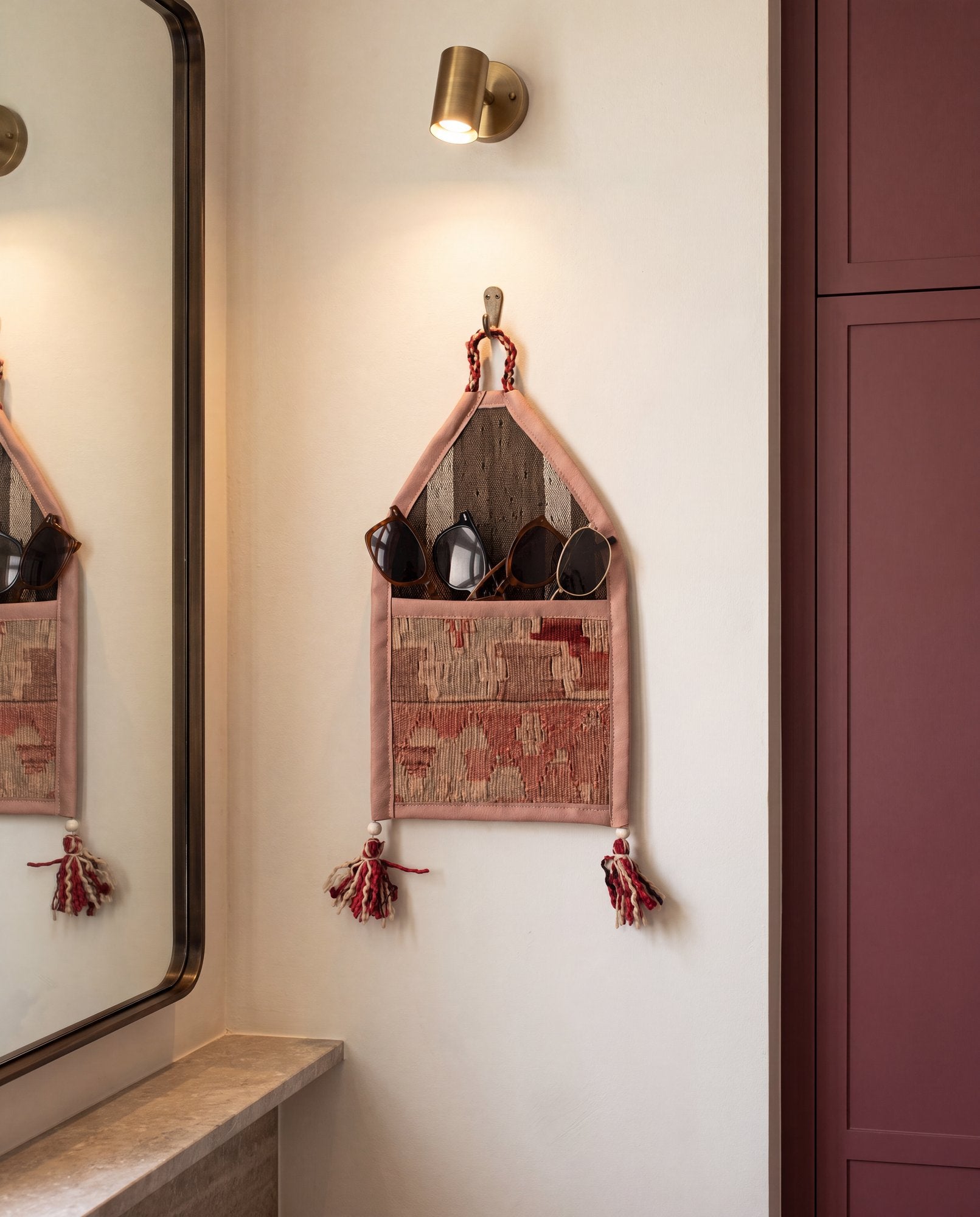 Vintage Turkish Kilim Pocket Hanging