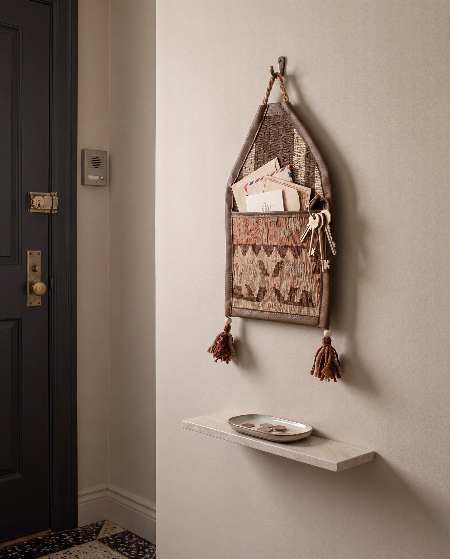 Vintage Turkish Kilim Pocket Hanging
