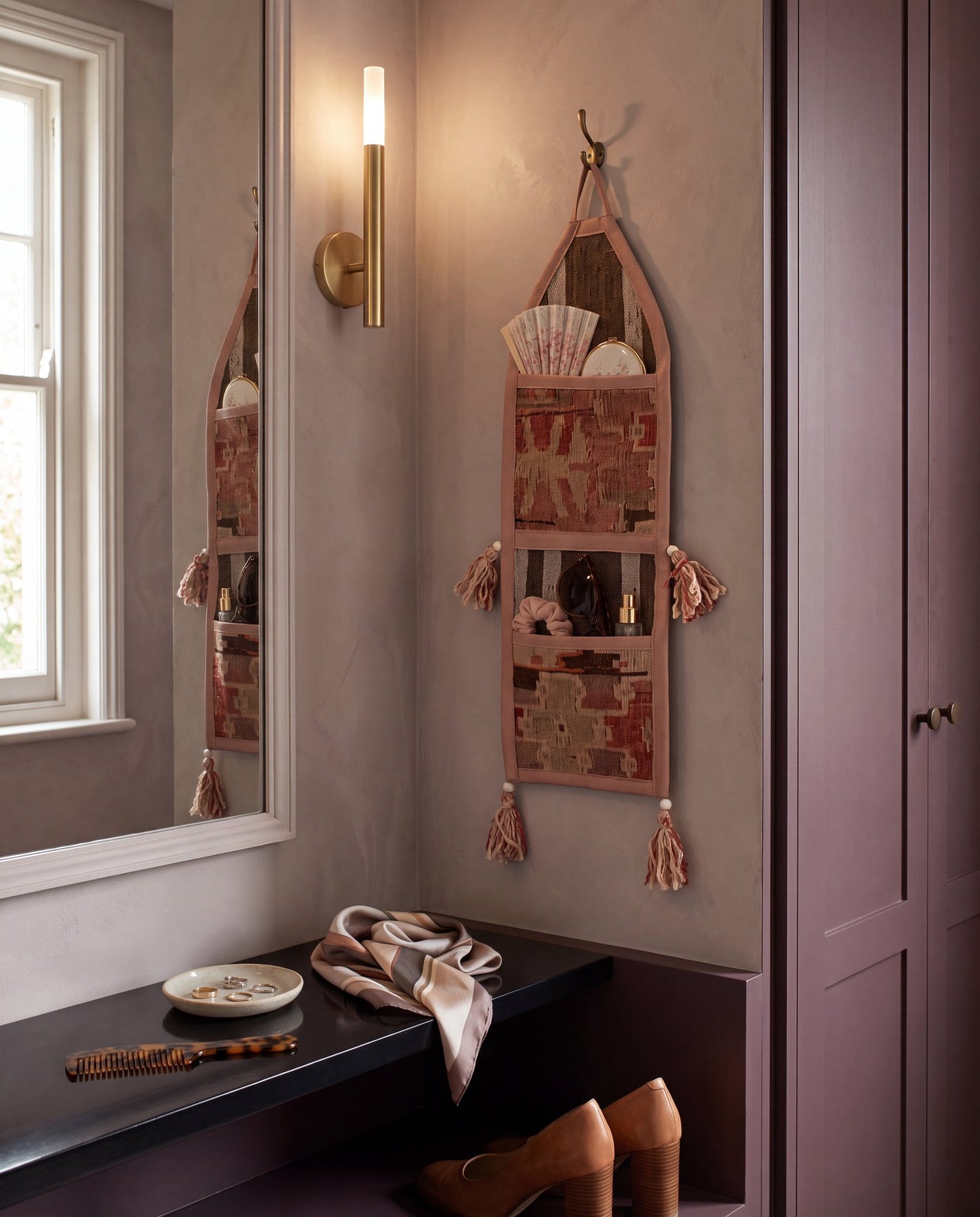 Vintage Turkish Kilim Pocket Hanging