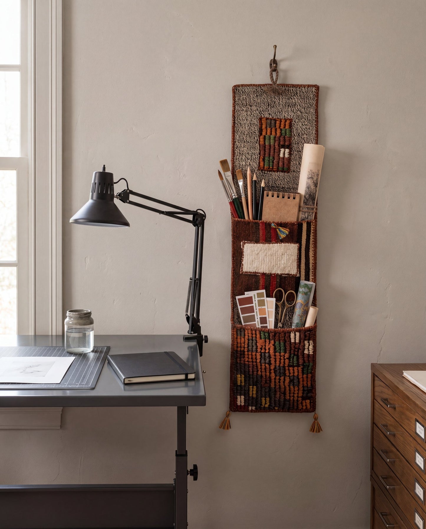 Vintage Turkish Kilim Pocket Hanging