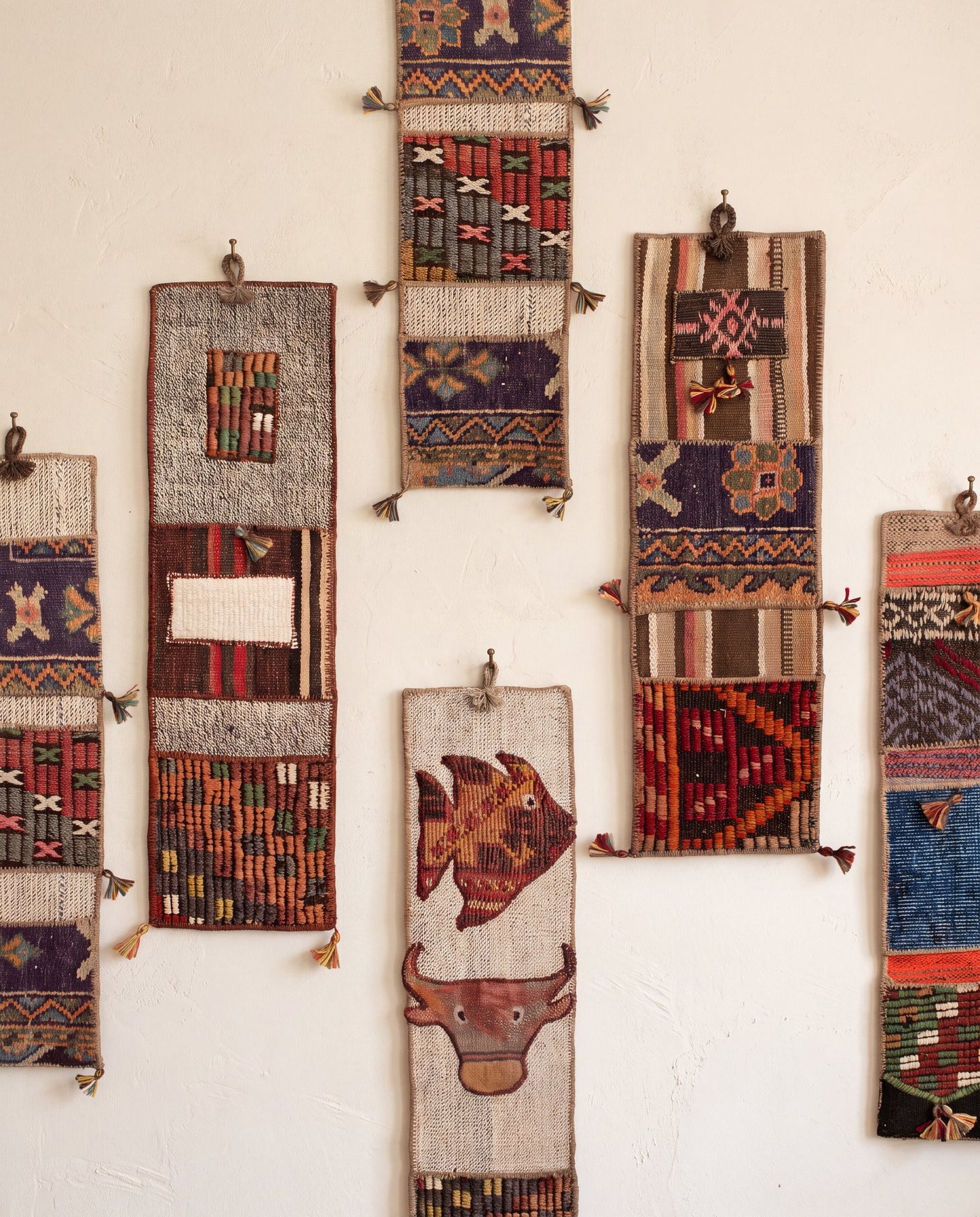 Vintage Turkish Kilim Pocket Hanging