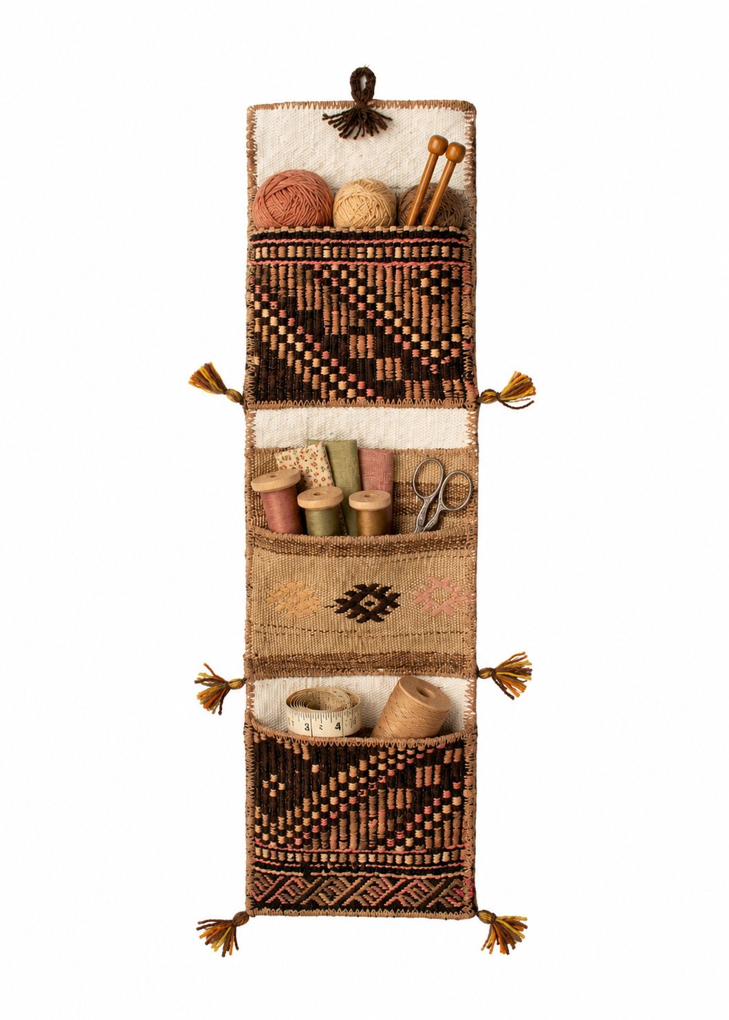 Vintage Turkish Kilim Pocket Hanging