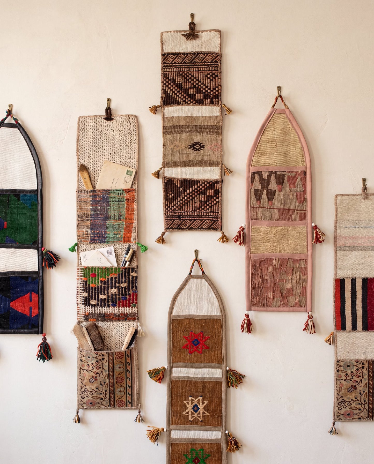 Vintage Turkish Kilim Pocket Hanging