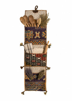 Vintage Turkish Kilim Pocket Hanging