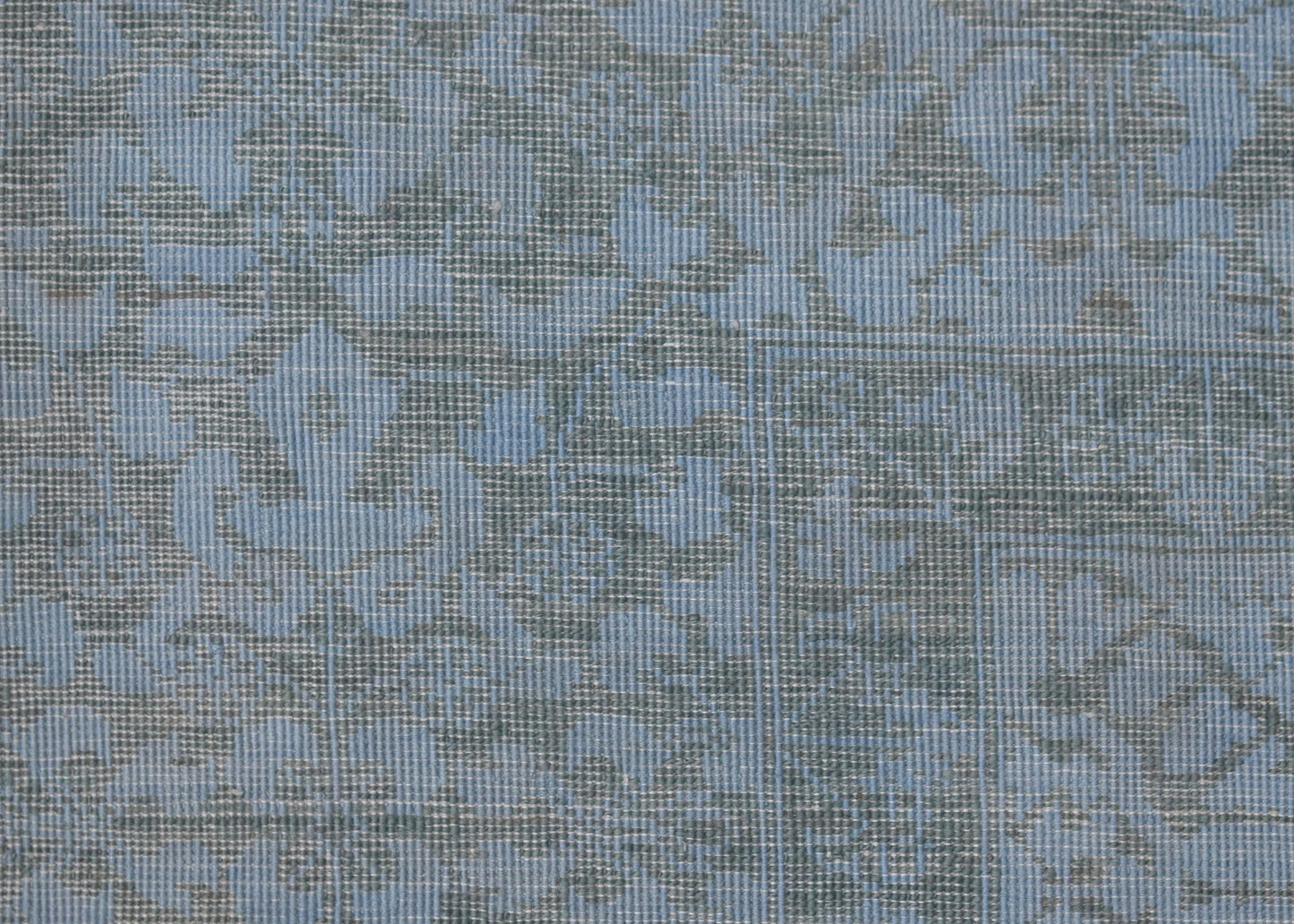 A handwoven Afghan Balkh rug featuring a detailed blue Mamluk pattern on a wool and cotton base.