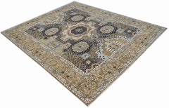 Handwoven Afghan Balkh rug featuring a traditional Mamluk medallion pattern in earthy tones.