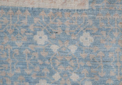 A handwoven Afghan Balkh rug featuring a traditional blue and beige Mamluk geometric pattern.