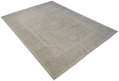 A rectangular Afghan Balkh rug featuring a traditional patterned design in muted neutral tones.