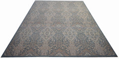 A handwoven Afghan Balkh rug featuring a traditional geometric pattern in shades of blue and brown.