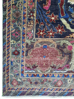 A handwoven Afghan Chobi rug featuring a traditional Bidjar pattern in rich, multi-colored wool.