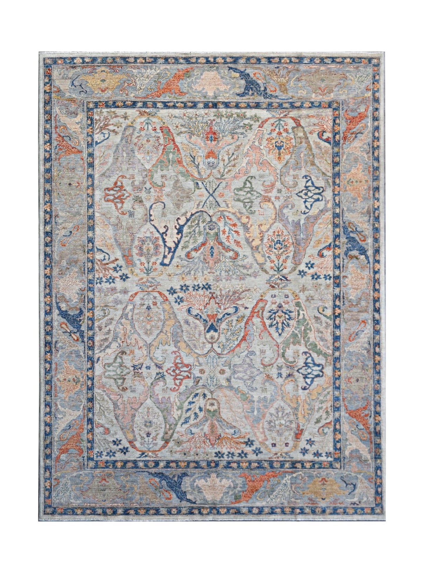 Handmade Transitional Afghan Chobi Rug | 301 x 248 cm | 9'10" x 8'1" - Najaf Rugs & Textile