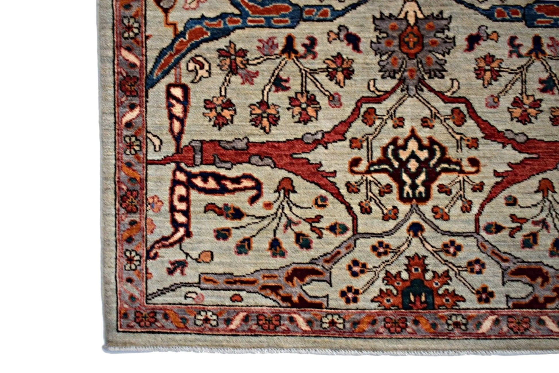 Handmade Transitional Afghan Chobi Rug | 302 x 245 cm | 9'11" x 8'1" - Najaf Rugs & Textile