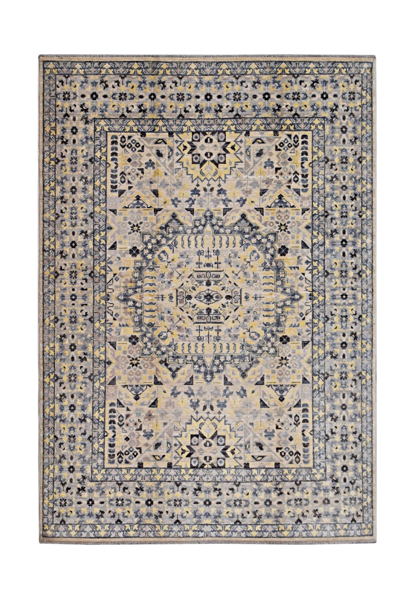 Handmade Transitional Afghan Chobi Mamluk Rug | 239 x 173 cm | 7'10" x 5'8" - Najaf Rugs & Textile